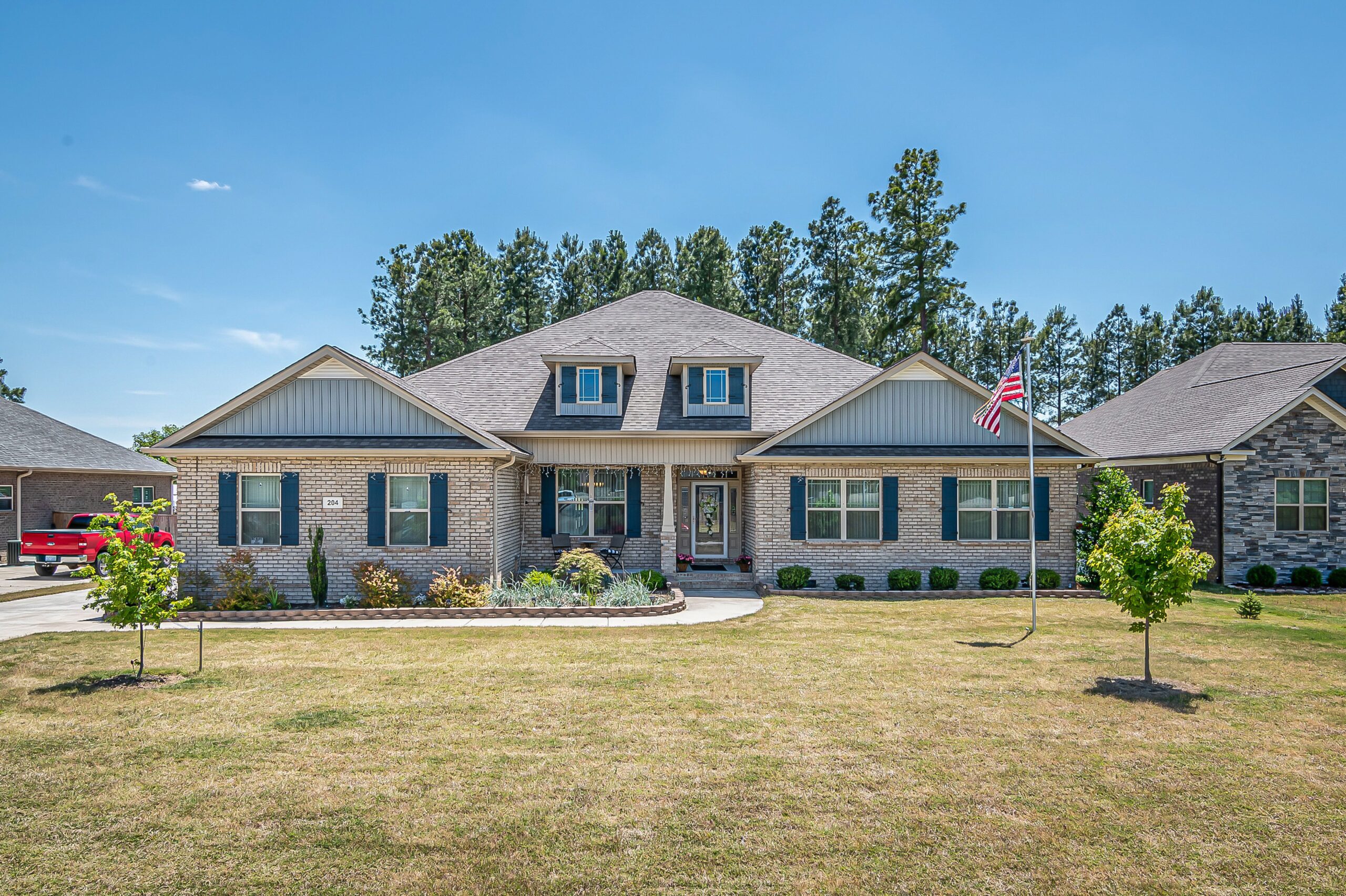 Neighborhood street of homes in Cabot, Arkansas — Central Arkansas housing market summer 2026